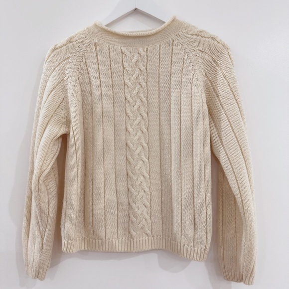Karen Scott Cream Cable Knit Roll Neck Sweater Small - Picture 1 of 6